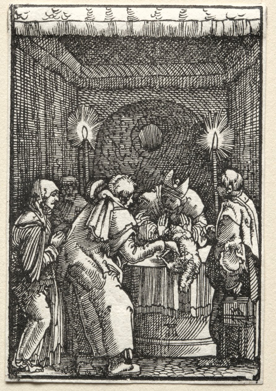 Människans fall och återlösning: Joachims offer förkastat av översteprästen, ca. 1515. av Albrecht Altdorfer