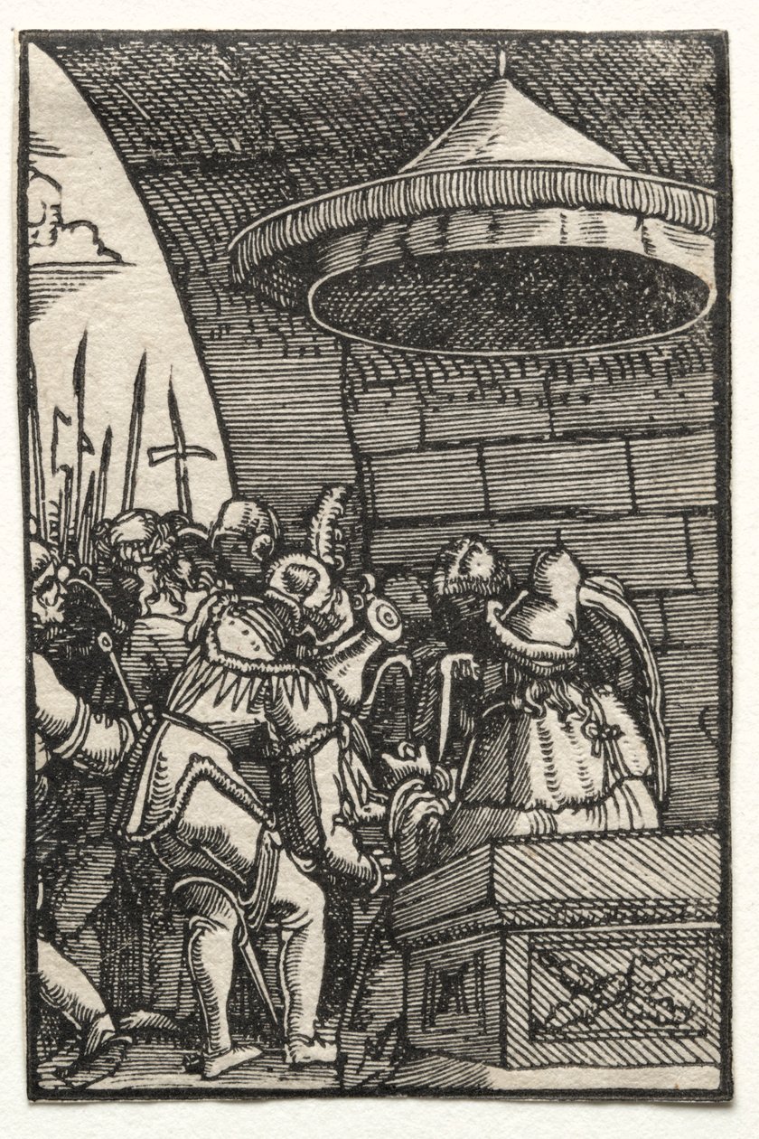 Människans fall och återlösning: Pilatus tvättar sina händer, ca. 1515. av Albrecht Altdorfer