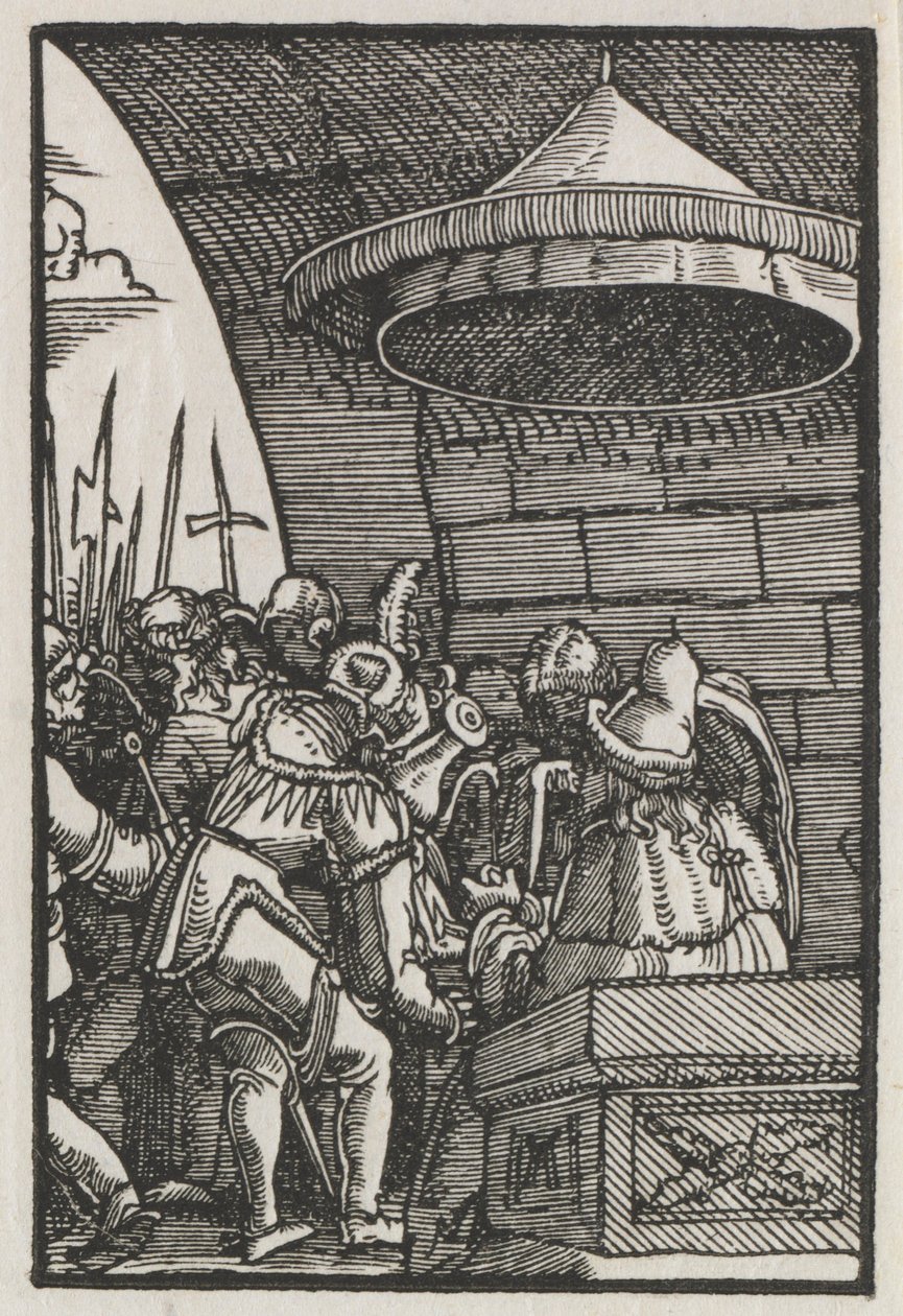 Människans fall och återlösning: Pilatus tvättar sina händer, ca. 1515. av Albrecht Altdorfer