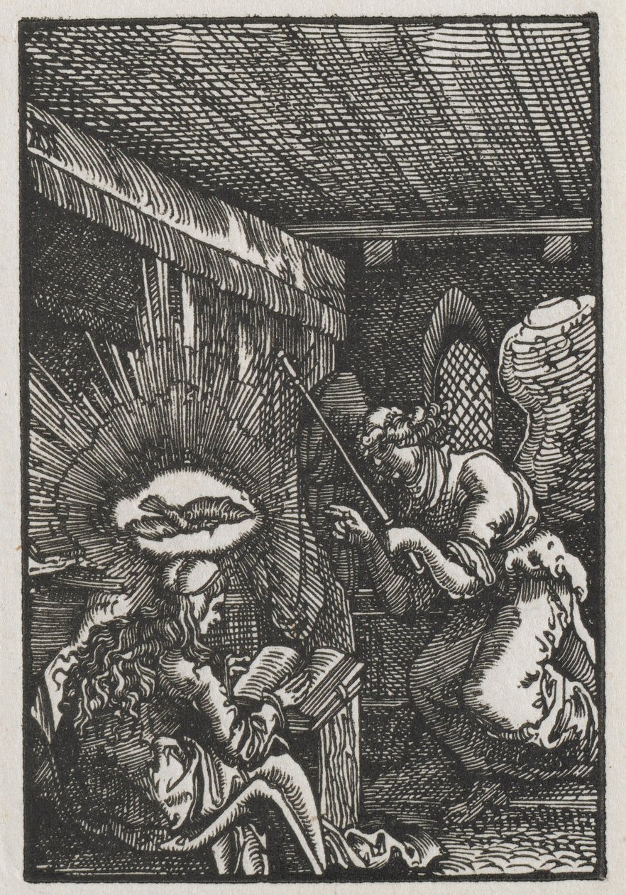 Människans fall och återlösning: tillkännagivandet, ca. 1513. av Albrecht Altdorfer