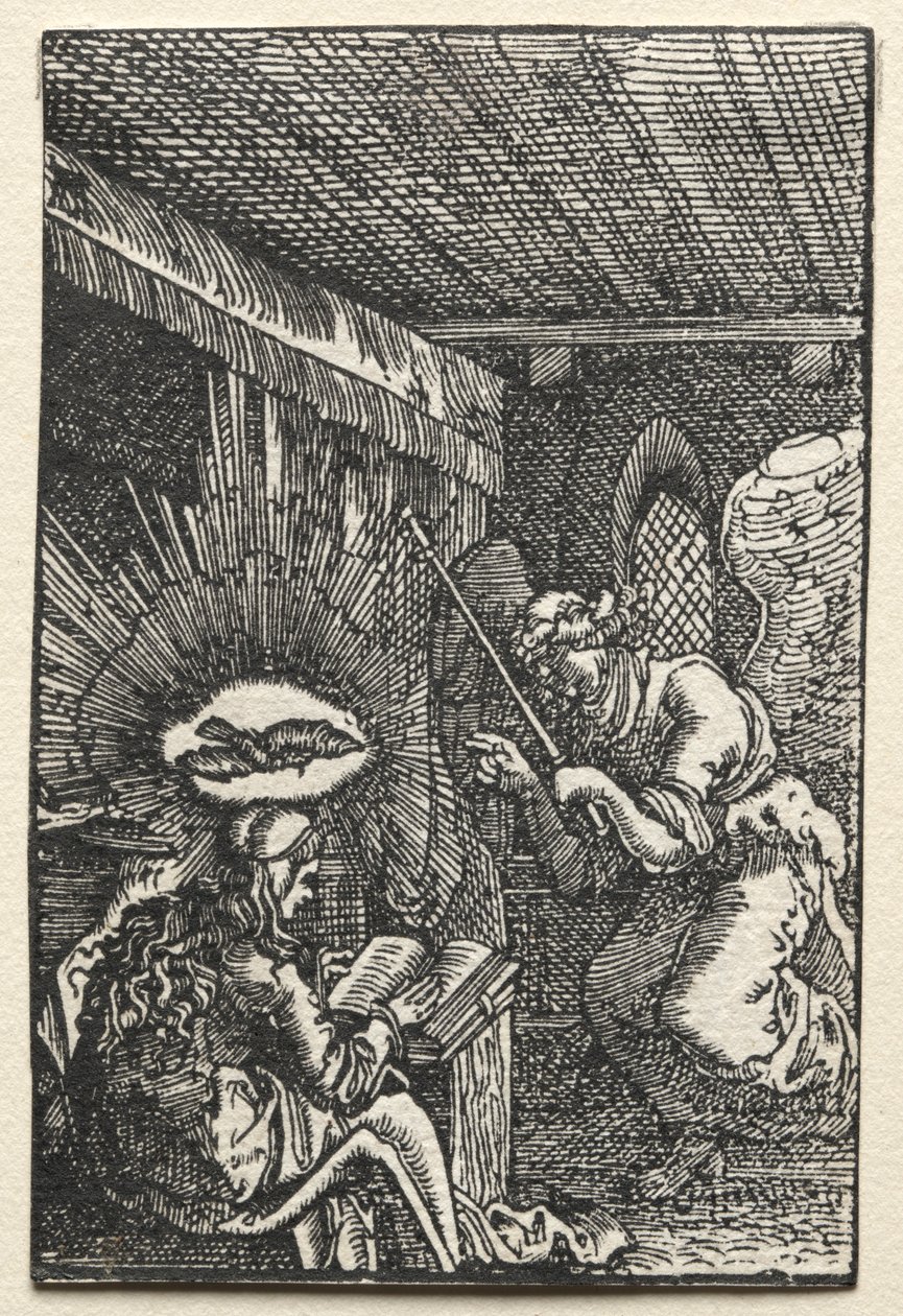 Människans fall och återlösning: tillkännagivandet, ca. 1515. av Albrecht Altdorfer