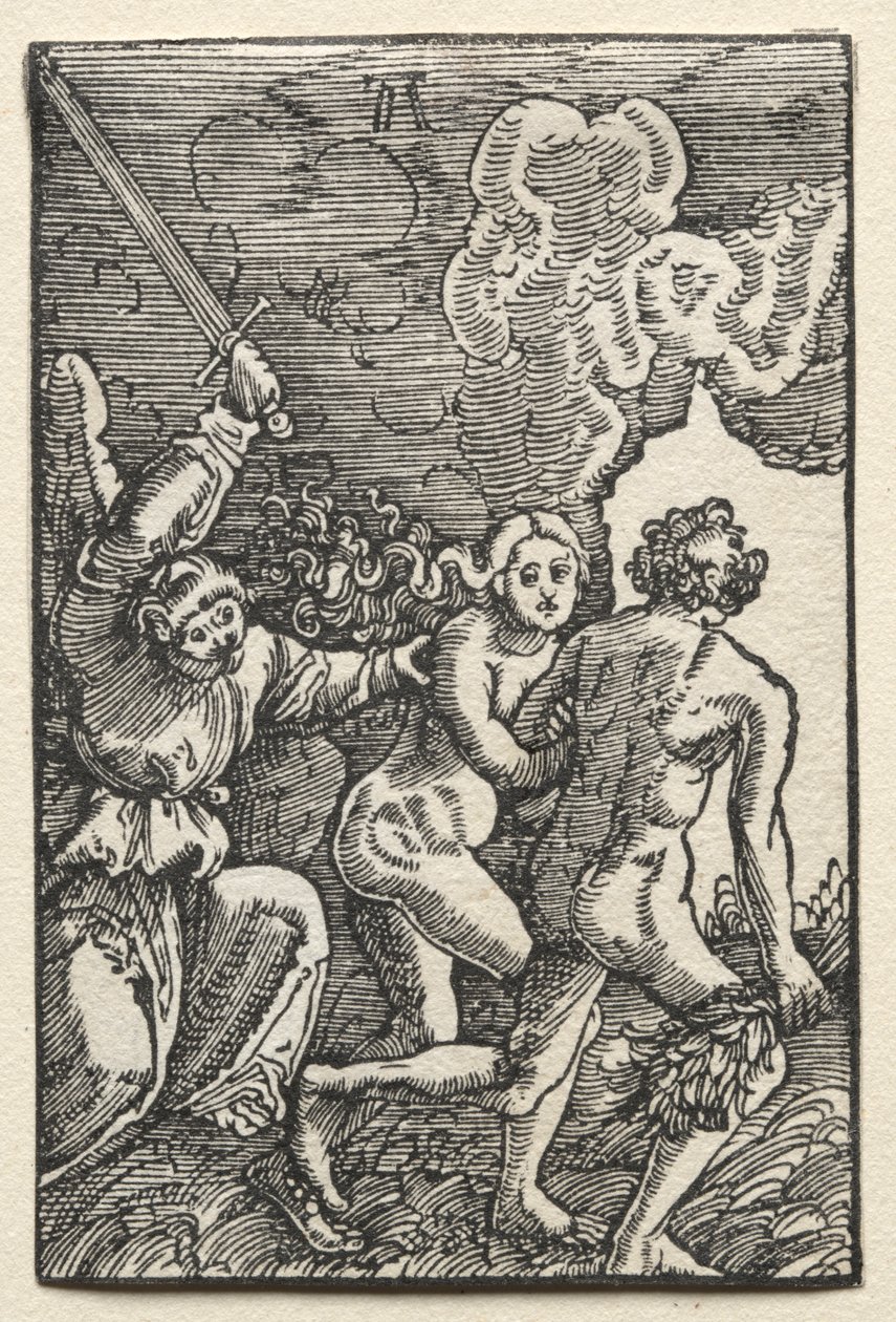 Människans fall och återlösning: Utvisningen från Eden av Albrecht Altdorfer