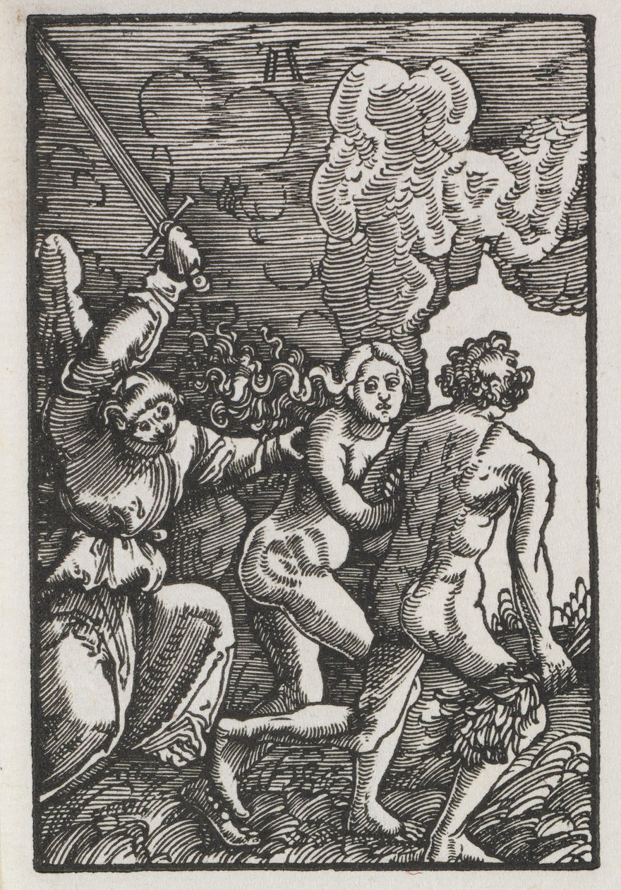Människans fall och återlösning: Utvisningen från Eden av Albrecht Altdorfer