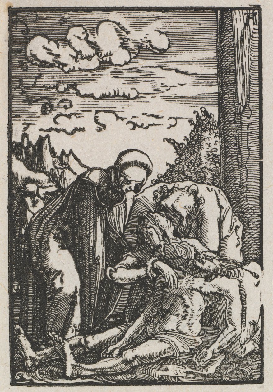 Människans fall och återlösning: klagan under korset av Albrecht Altdorfer