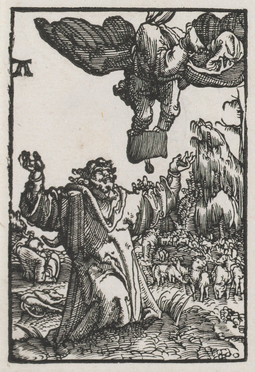 Människans fall och återlösning: ängelns budskap till Joachim av Albrecht Altdorfer