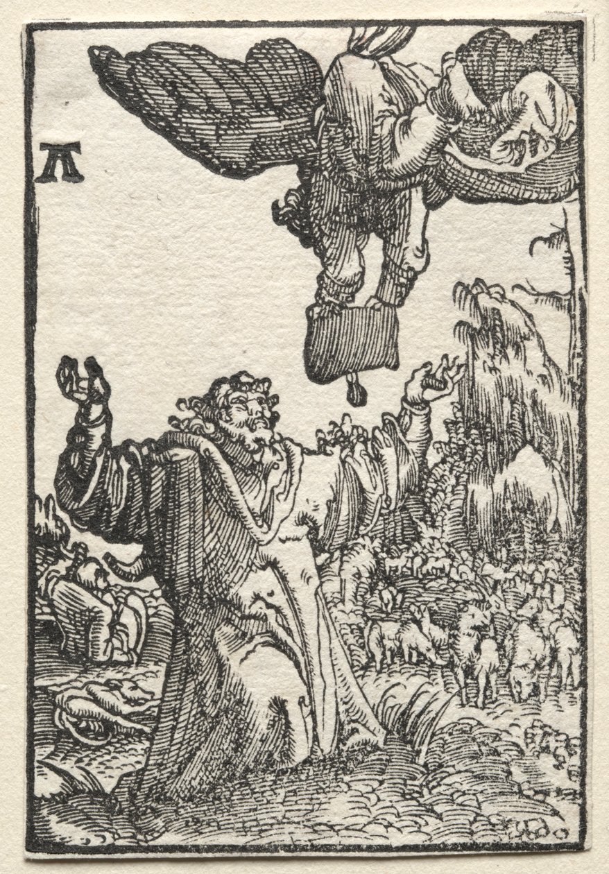 Människans fall och återlösning: ängelns budskap till Joachim, ca. 1515. av Albrecht Altdorfer