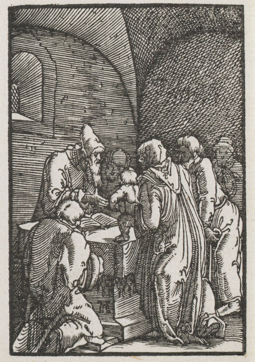 Människans fall och återlösning: Presentationen av Kristus i templet, ca. 1515. av Albrecht Altdorfer