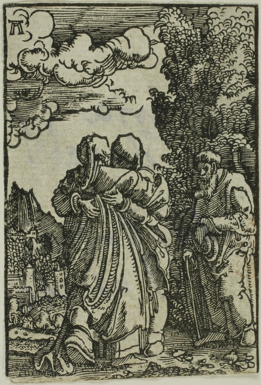 Besöket, från Människans fall och återlösning av Albrecht Altdorfer