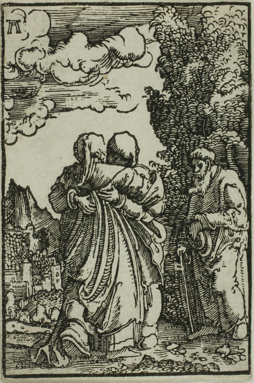 Besöket, från Människans fall och återlösning av Albrecht Altdorfer