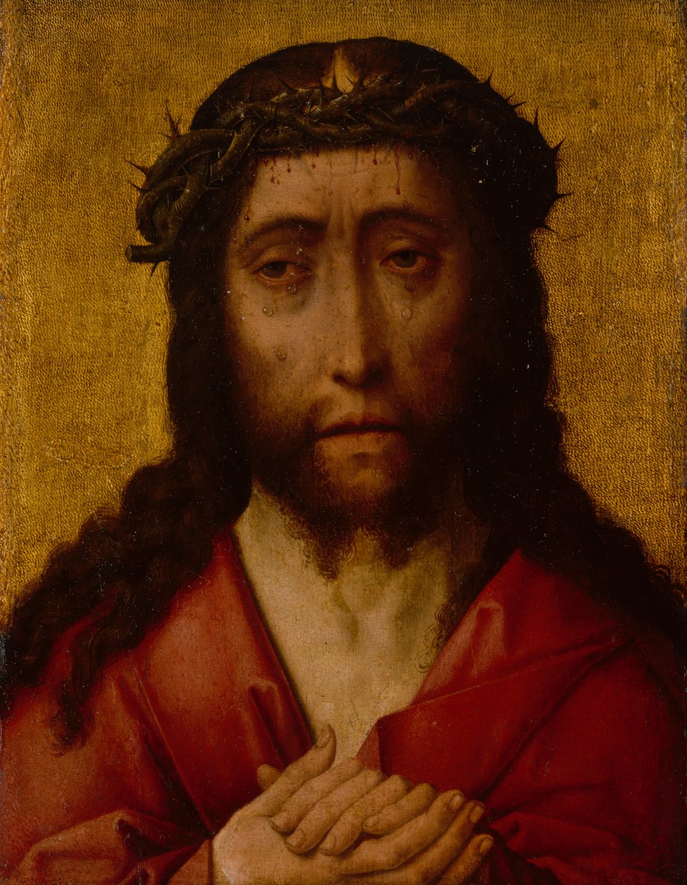 Kristus sorgens man (olja på panel) av Albrecht Bouts
