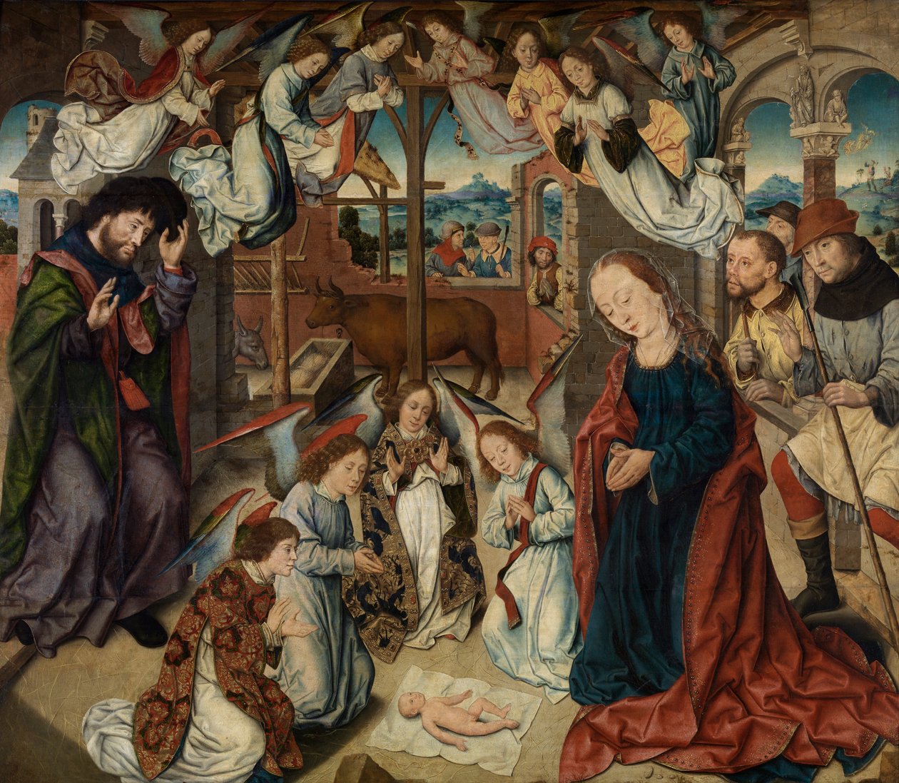 Herdarnas tillbedjan (olja på panel) av Albrecht Bouts