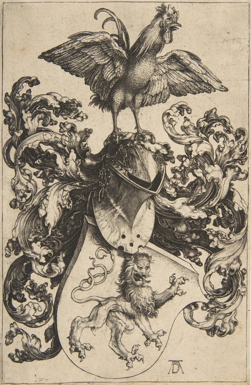 37 Vapensköld med lejon och tupp av Albrecht Dürer