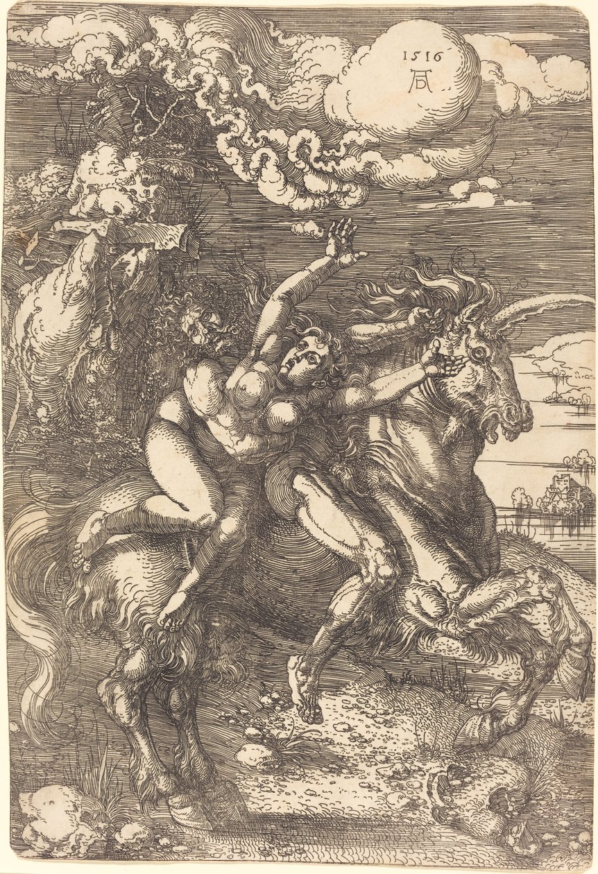 Bortförande på en enhörning av Albrecht Dürer