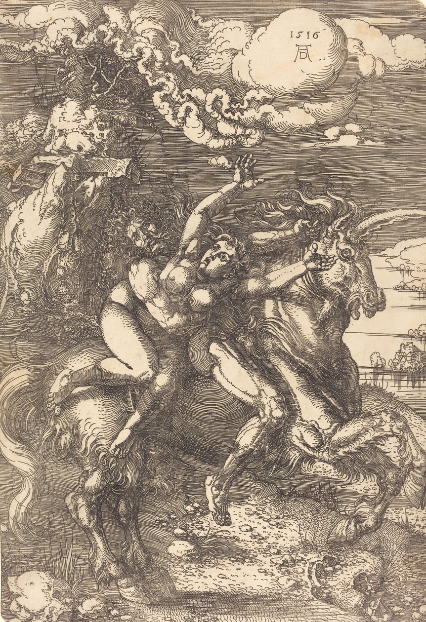Bortförande på en enhörning, 1516. av Albrecht Dürer