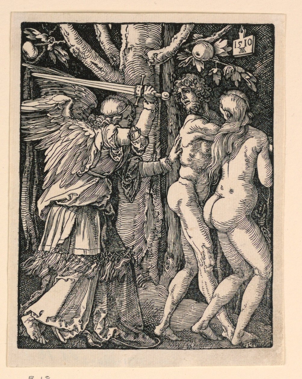 Adam och Eva utvisade från paradiset, från The Little Passion-serien av Albrecht Dürer