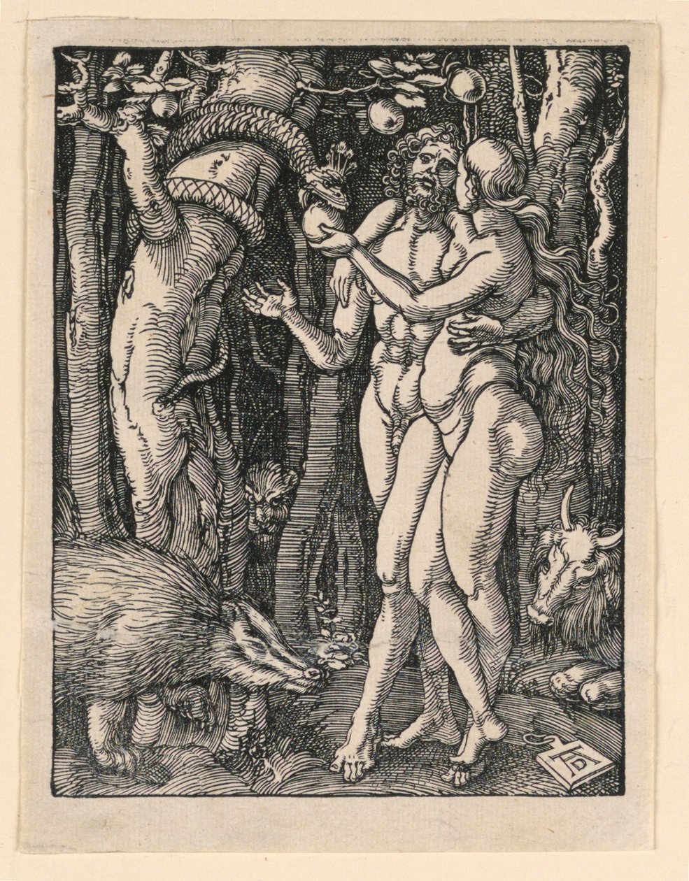 Adam och Even, från The Little Passion-serien av Albrecht Dürer