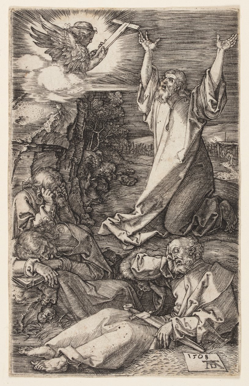 Agony in the Garden, från The Engraved Passion av Albrecht Dürer