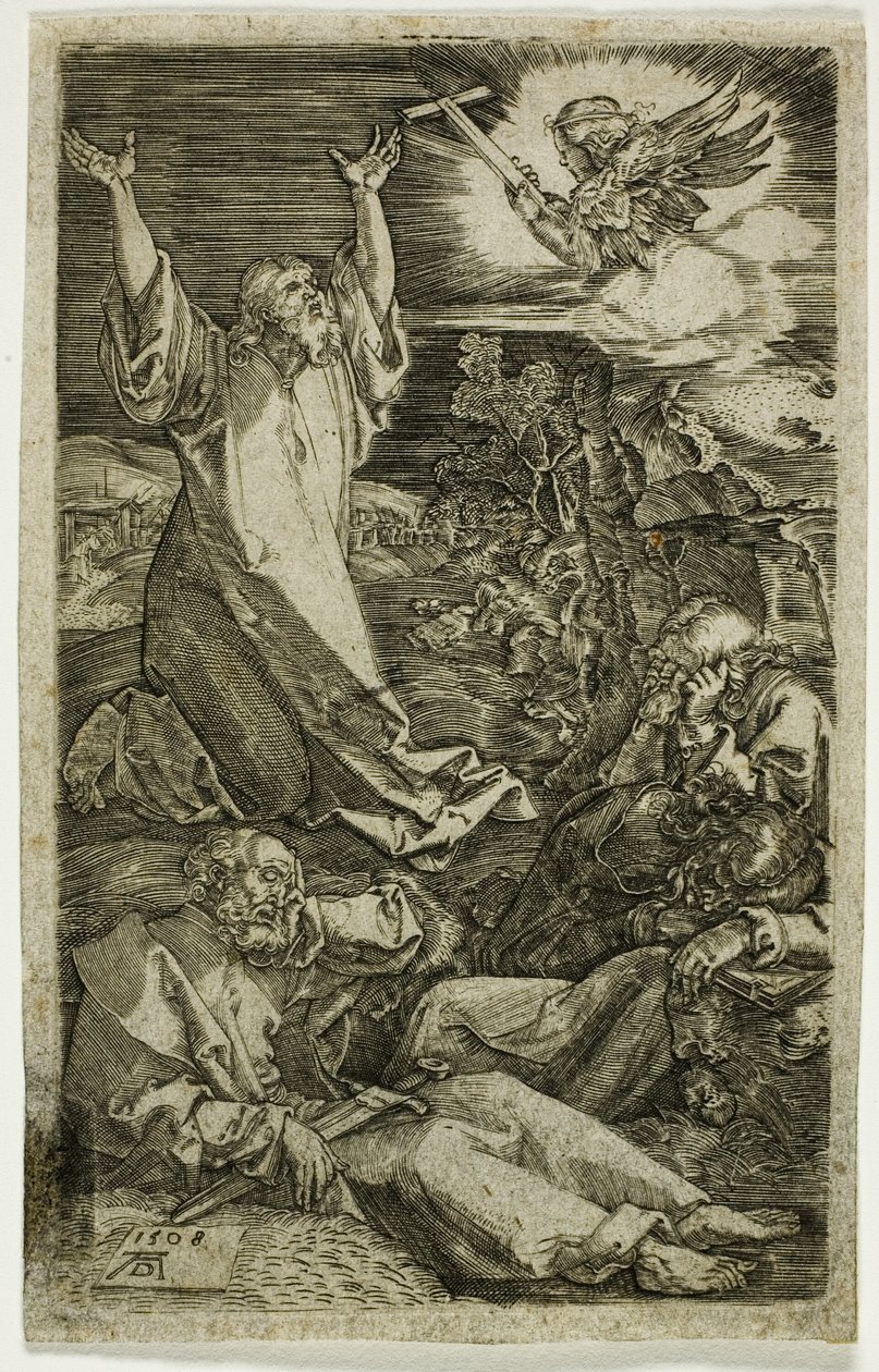 Agony in the Garden, från den graverade passionen av Albrecht Dürer