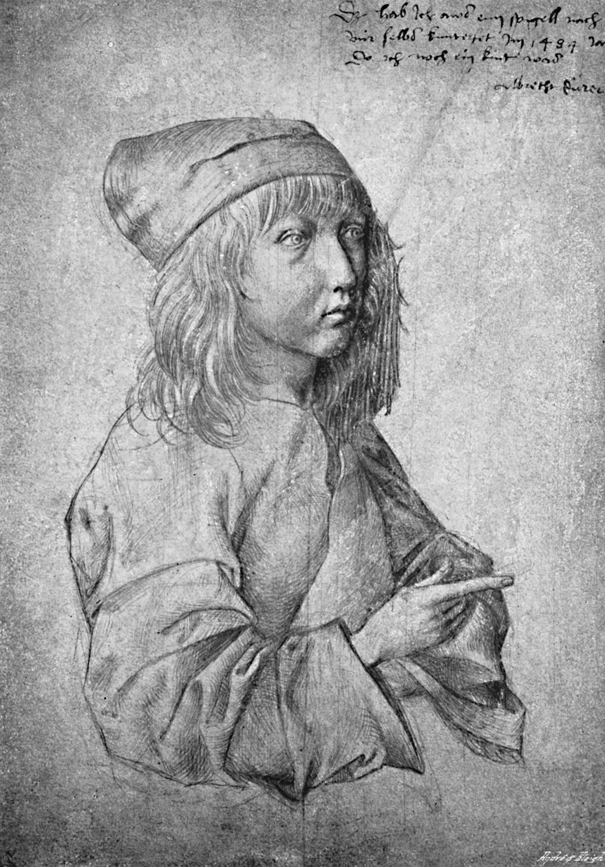 Albrecht Durer vid tretton års ålder. Från en teckning av honom själv, 1484, 1906. av Albrecht Dürer