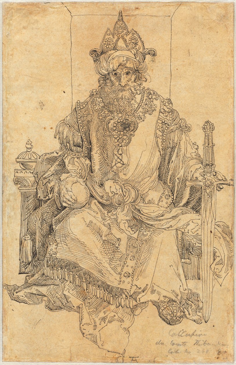 En orientalisk härskare sitter på sin tron av Albrecht Dürer