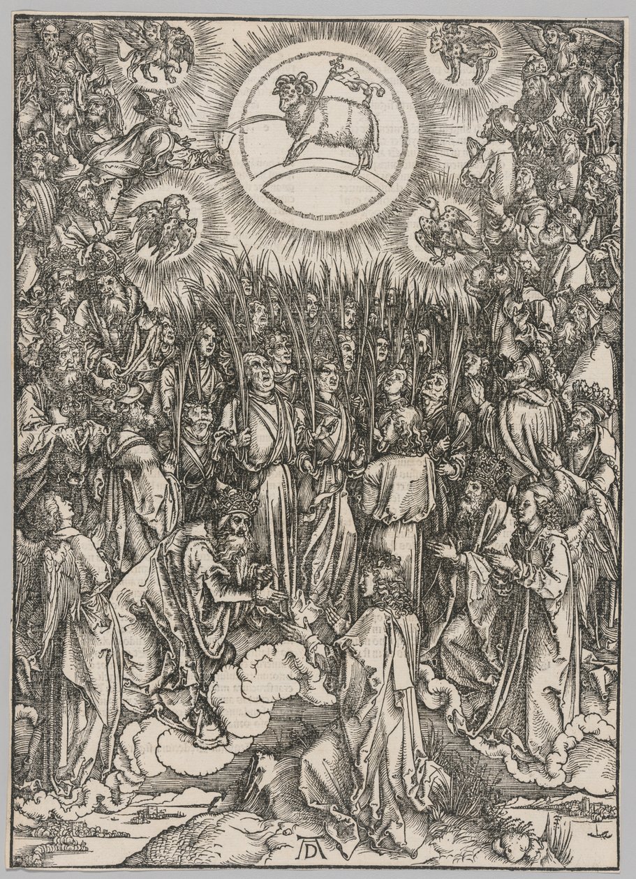 Apokalypsen: Lammets tillbedjan – de utvaldas hymn av Albrecht Dürer