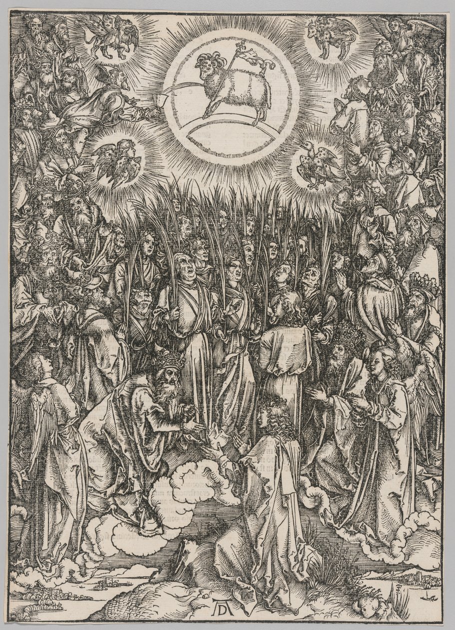Apokalypsen: Lammets tillbedjan – de utvaldas hymn av Albrecht Dürer