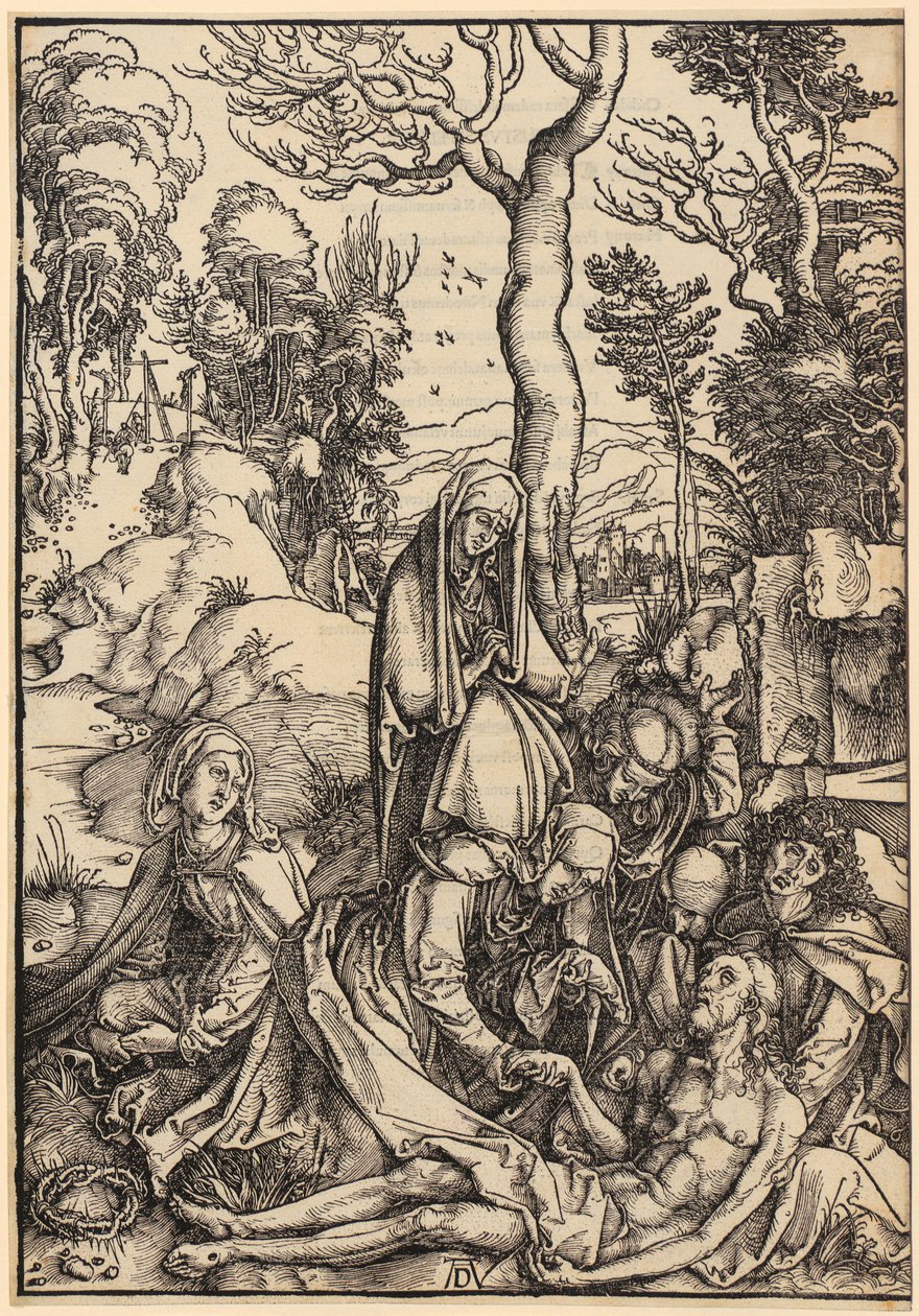 Kristi begravning, blad 9 i serien ”Den stora passion” av Albrecht Dürer