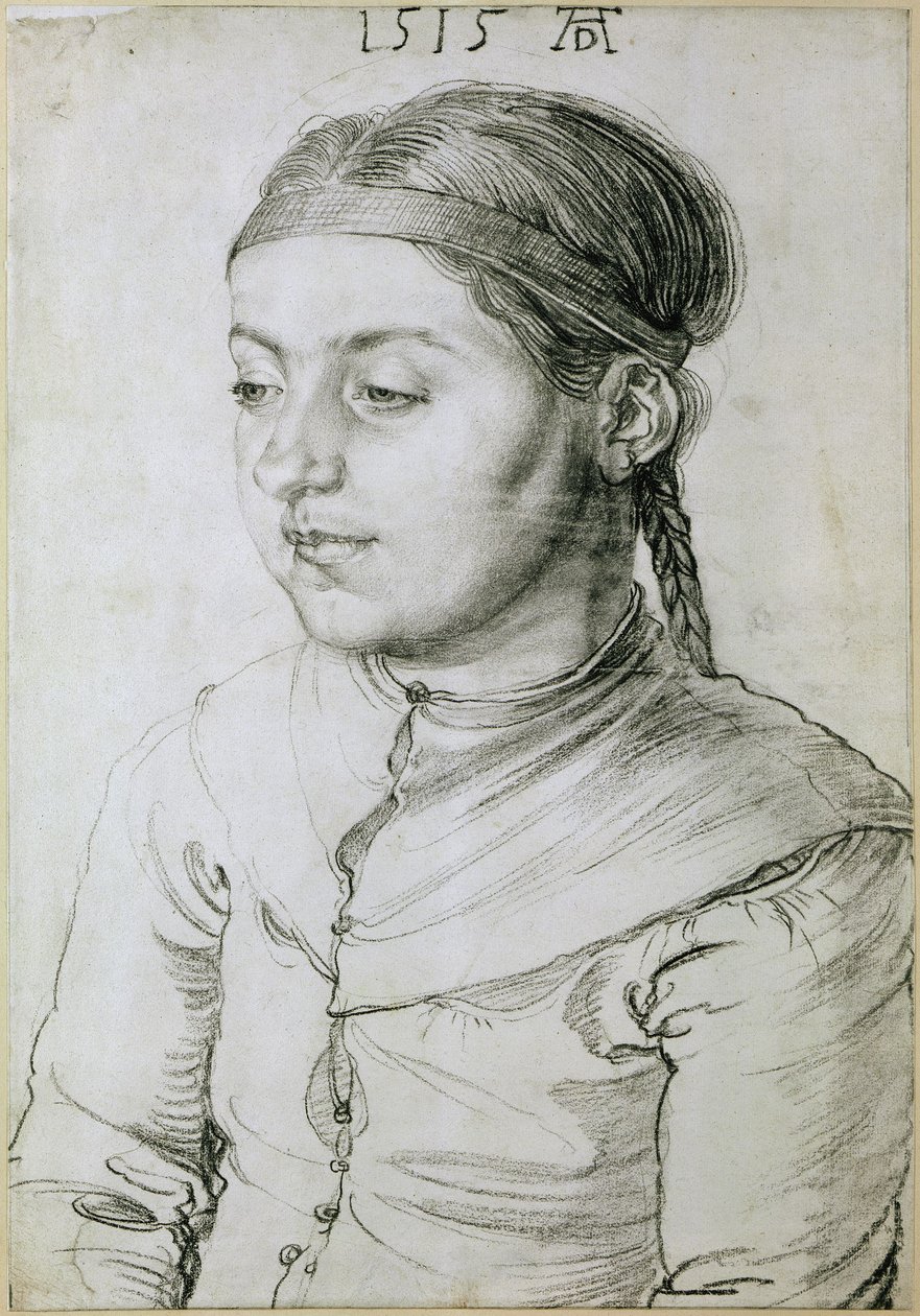 Bystbild av en ung flicka av Albrecht Dürer