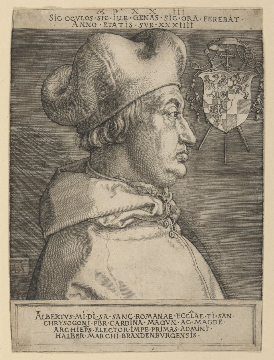 Kardinal Albrecht av Brandenburg (stor plansch) av Albrecht Dürer