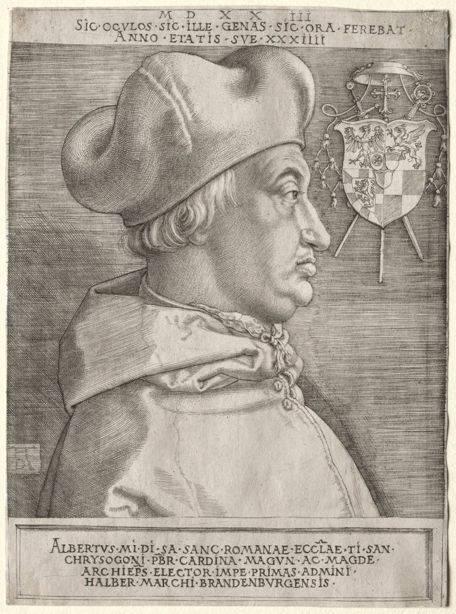 Kardinal Albrecht av Brandenburg - Den stora plattan, 1523. av Albrecht Dürer