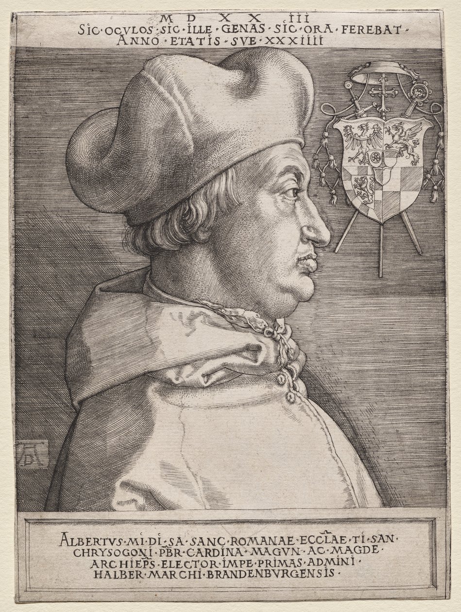 Kardinal Albrecht av Brandenburg - den stora plattan av Albrecht Dürer