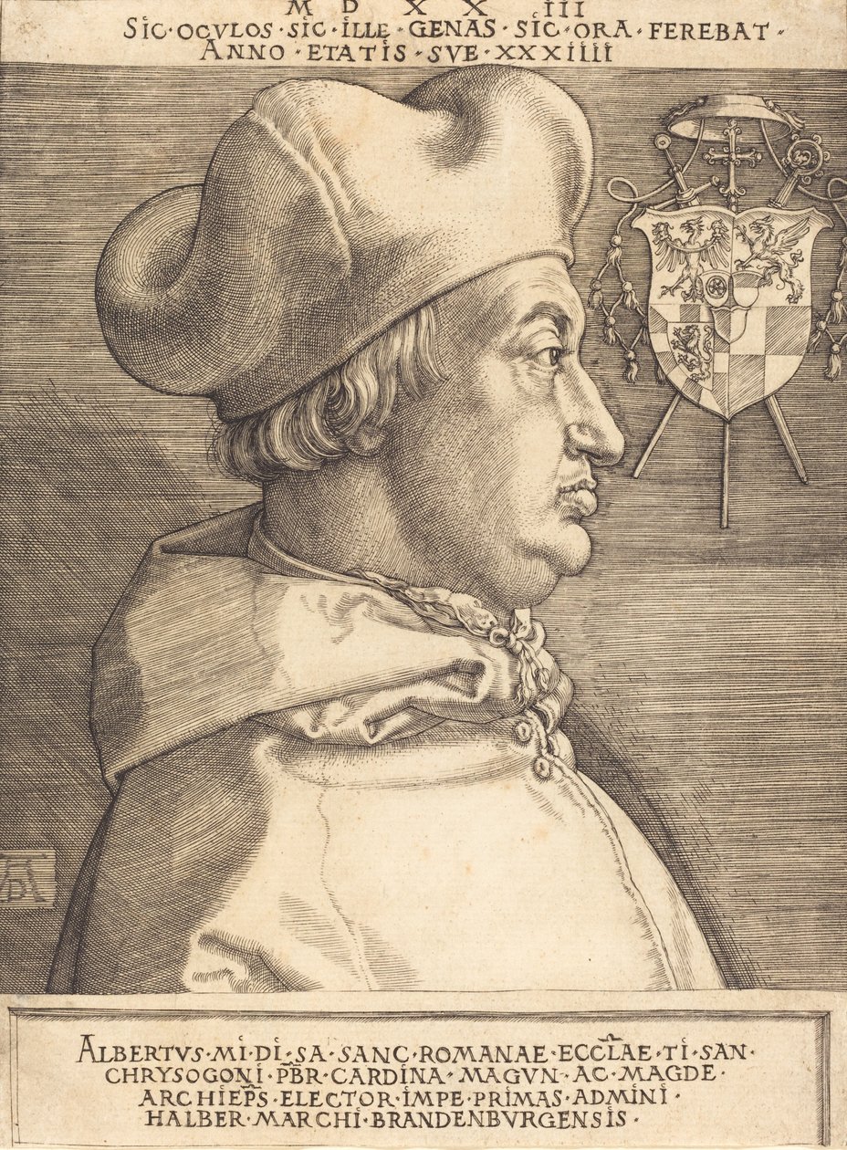 Kardinal Albrecht av Brandenburg Storkardinal, 1523. av Albrecht Dürer