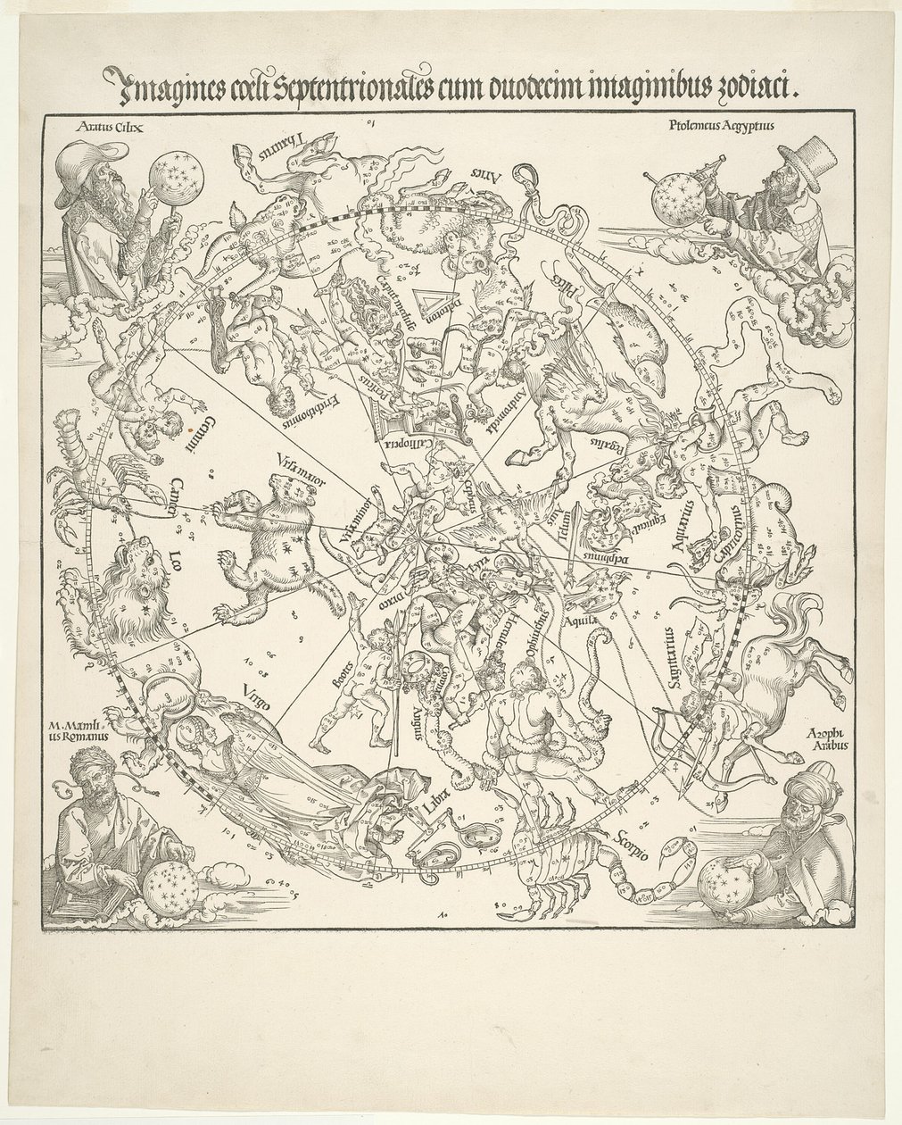 Himmelsk karta över den norra himlen av Albrecht Dürer