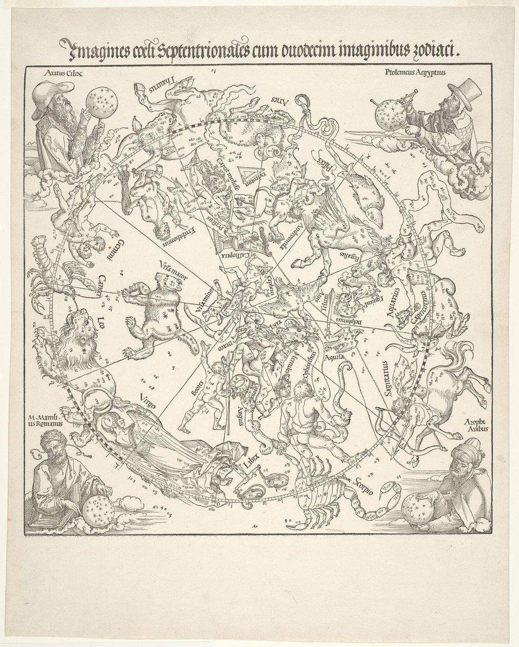 Himmelsk karta över den norra himlen av Albrecht Dürer