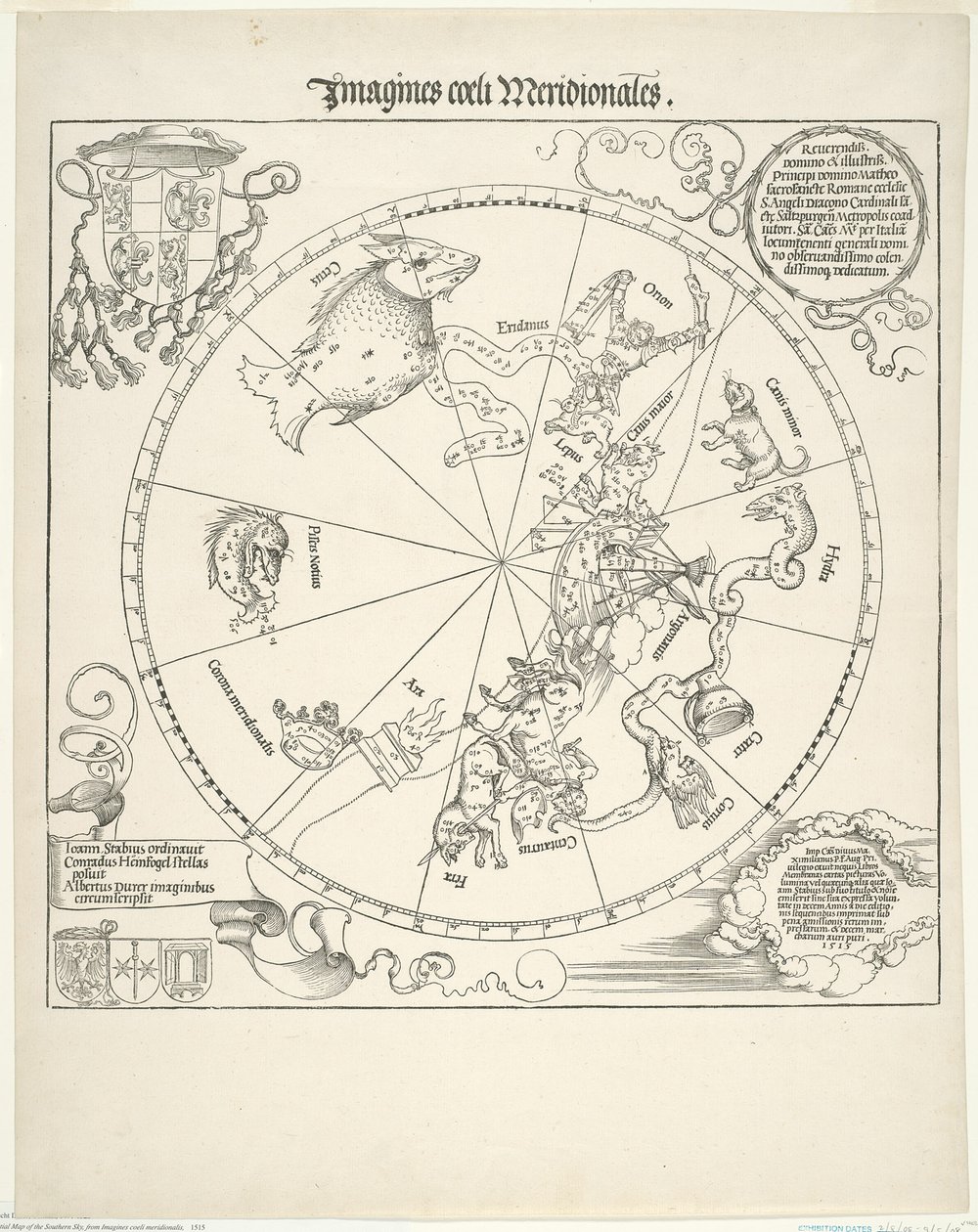 Himmelskarta över den södra himlen (Imagines coeli meridionalis) av Albrecht Dürer
