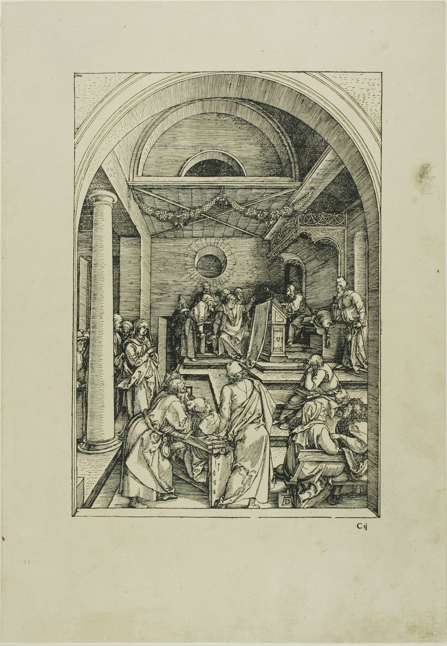 Kristus bland läkarna, från The Life of the Virgin av Albrecht Dürer