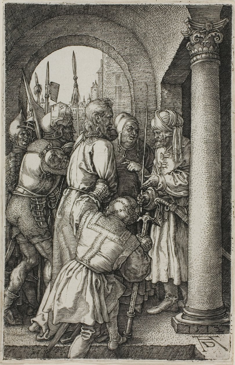 Kristus före Pilatus, från The Engraved Passion av Albrecht Dürer