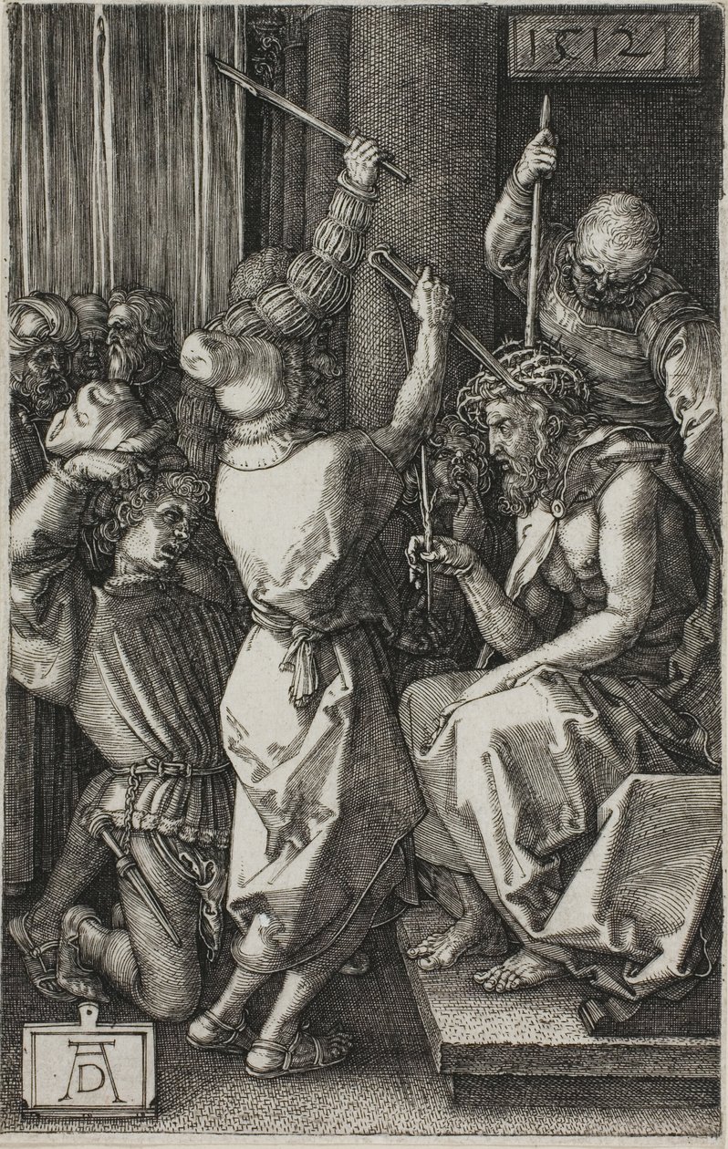 Kristus krönt med törnen, från The Engraved Passion av Albrecht Dürer