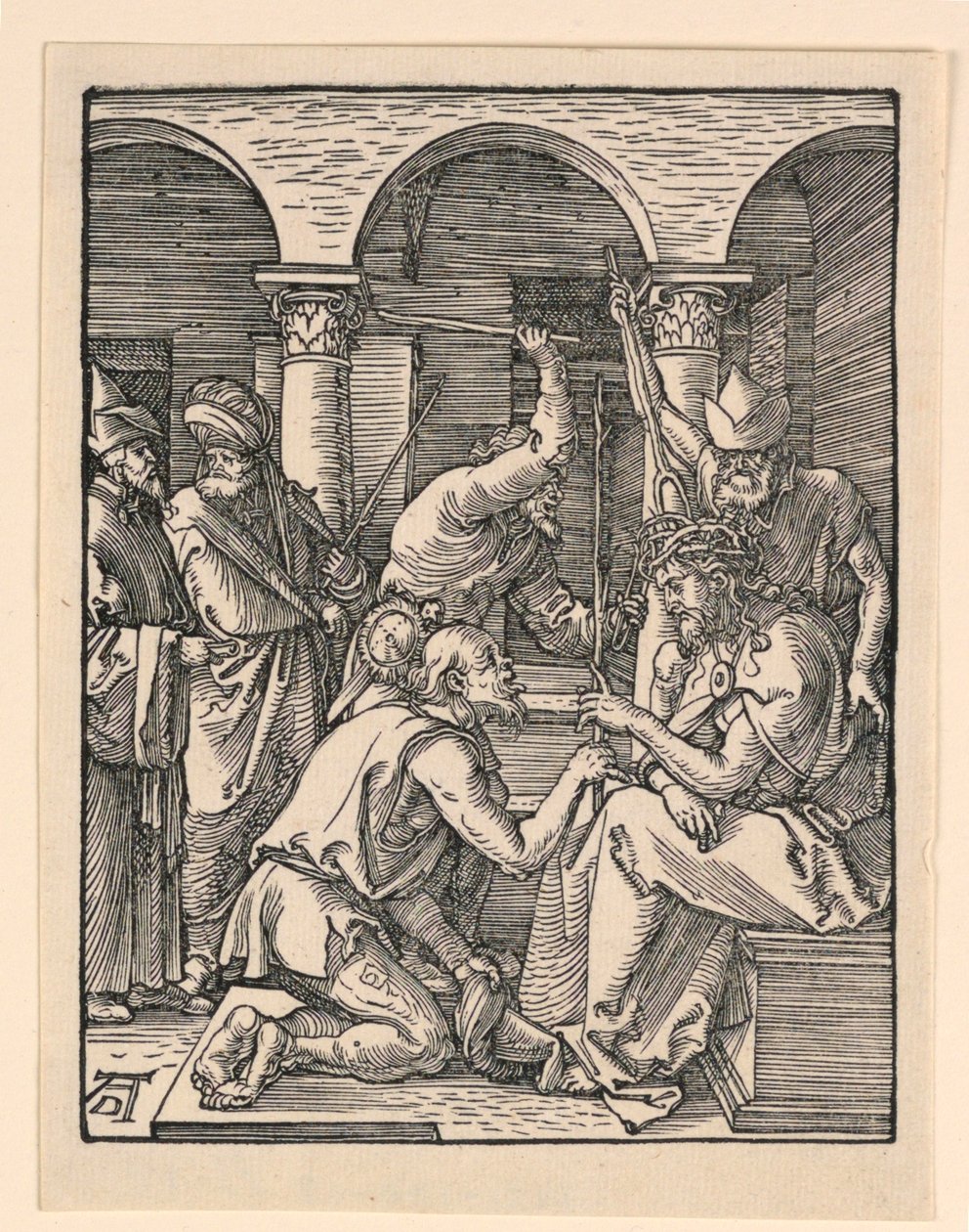 Kristus krönt med törnar, från The Little Passion-serien av Albrecht Dürer