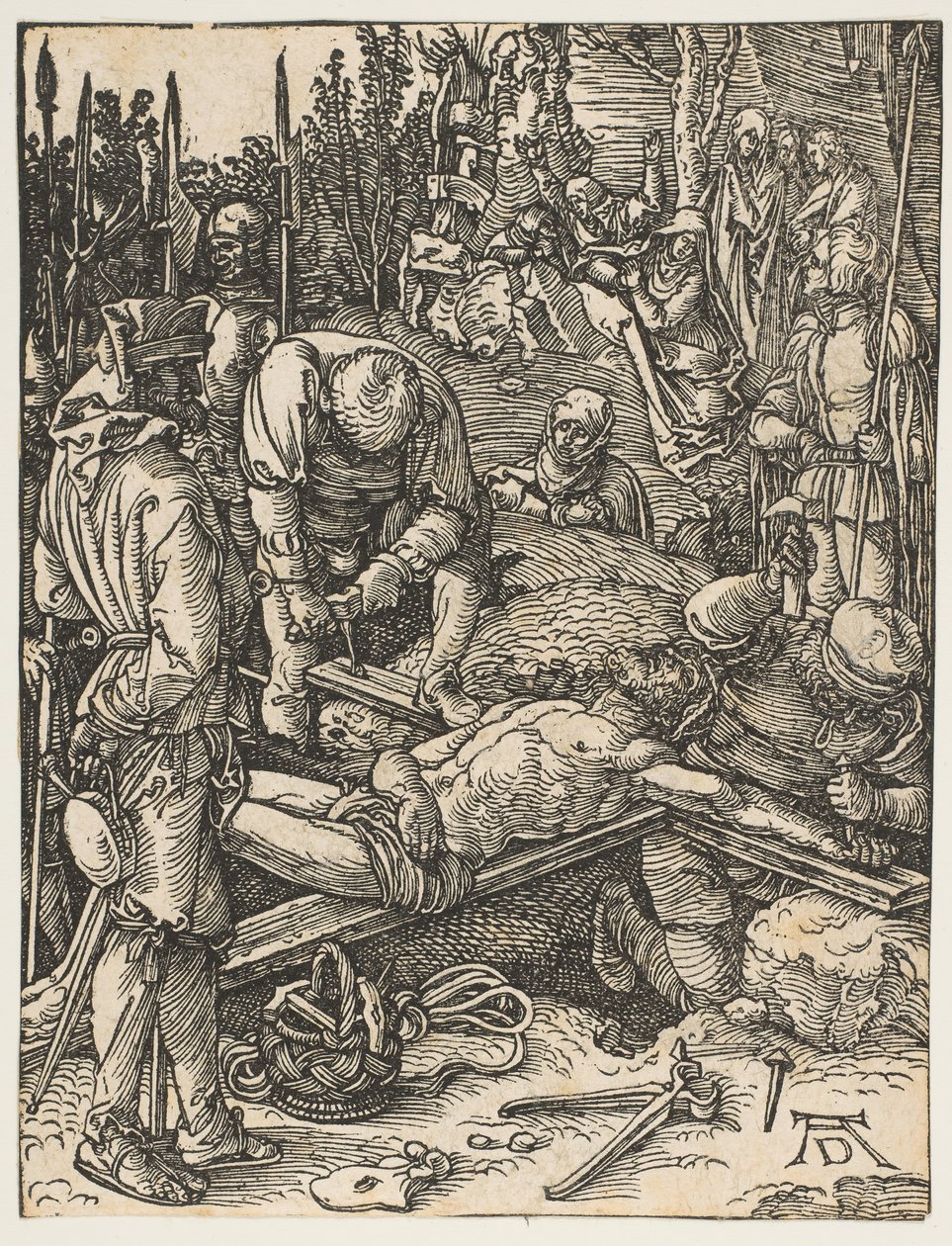 Kristus Nailed to the Cross, från The Small Passion, ca. 1509. av Albrecht Dürer