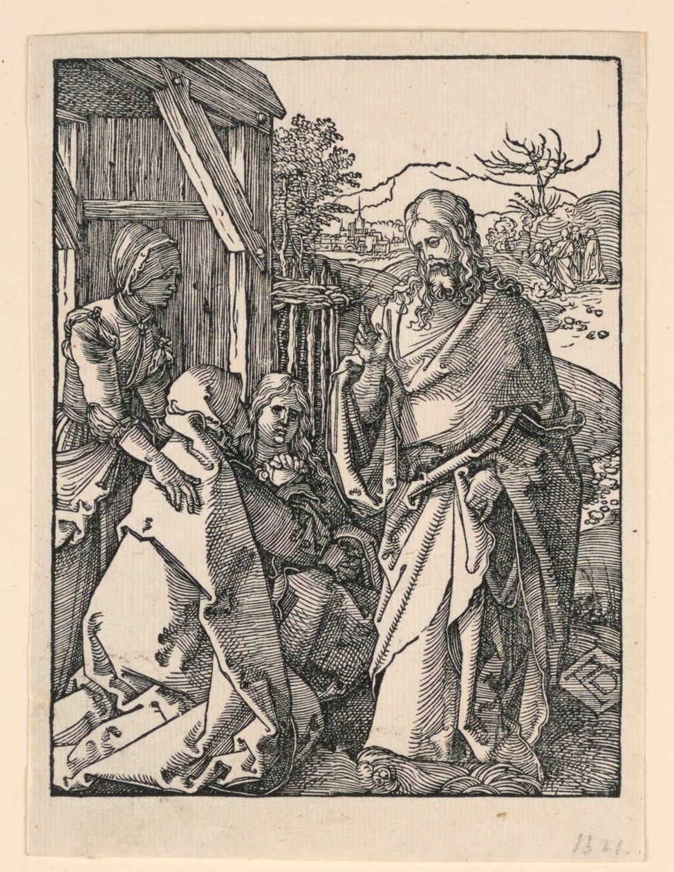 Kristus tar avsked med sin mor, från The Little Passion-serien av Albrecht Dürer
