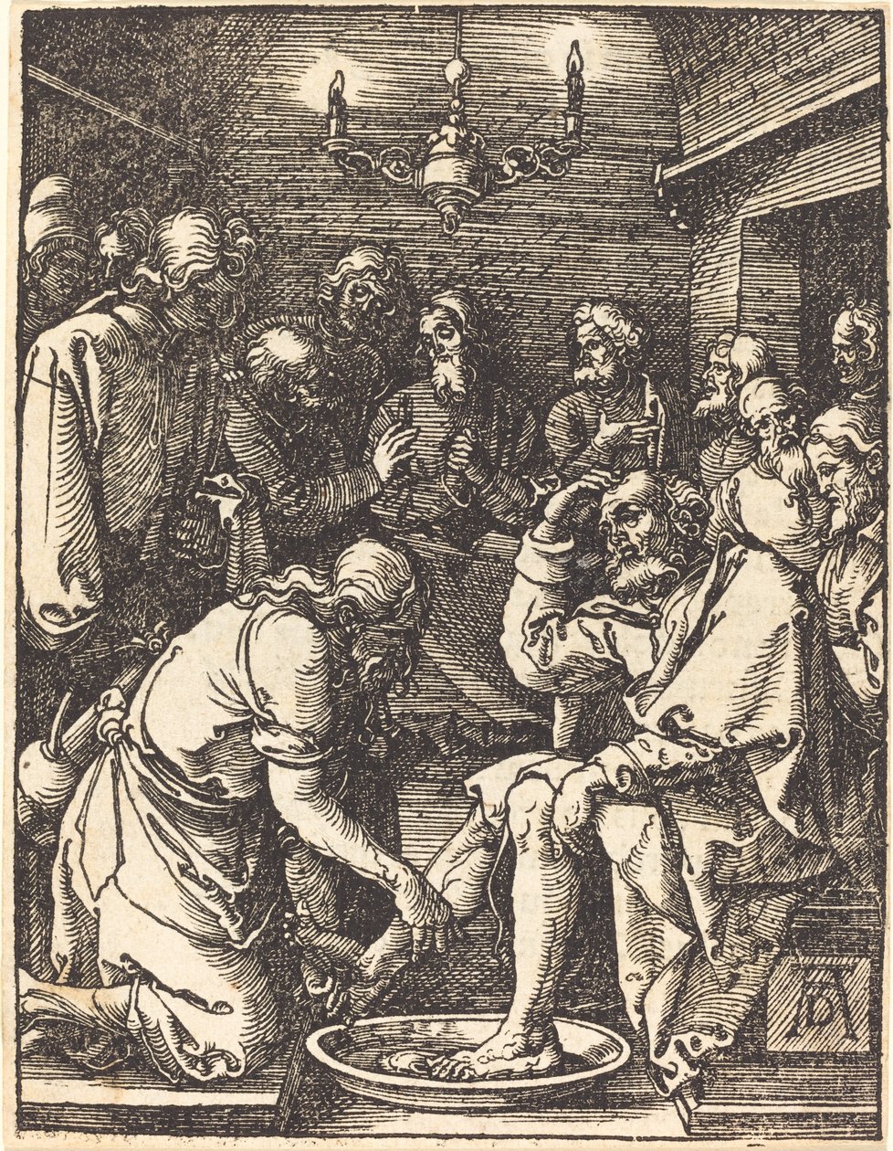 Kristus som tvättar lärjungarnas fötter av Albrecht Dürer