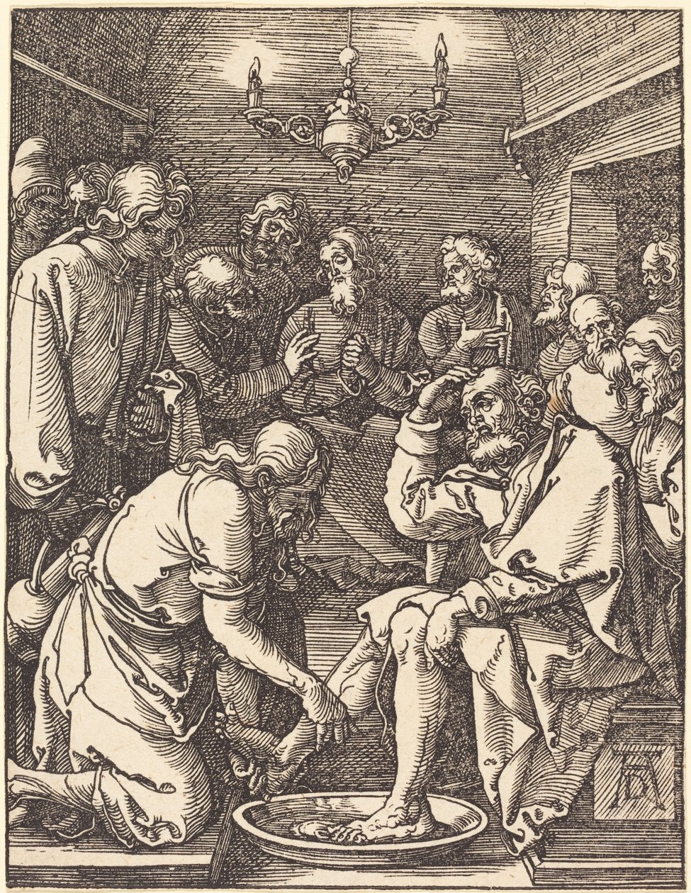 Kristus tvättar lärjungarnas fötter av Albrecht Dürer