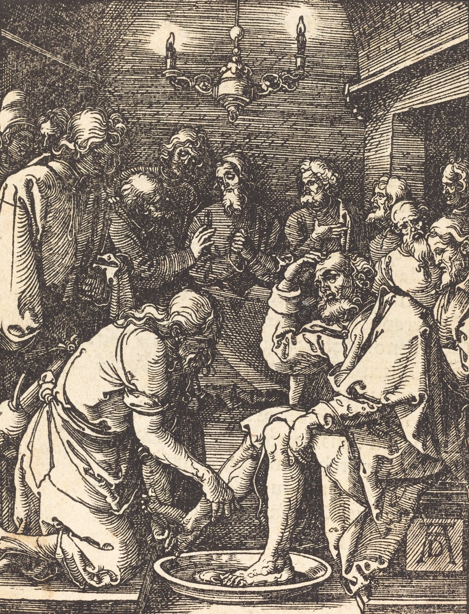Kristus tvättar lärjungarnas fötter, 15091510. av Albrecht Dürer