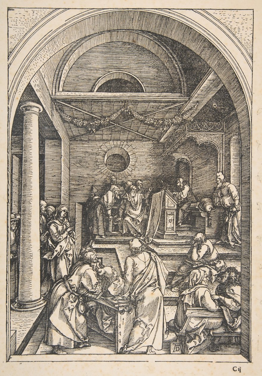 Kristus bland läkarna, från The Life of the Virgin, latinsk upplaga, 1511.n.d. av Albrecht Dürer