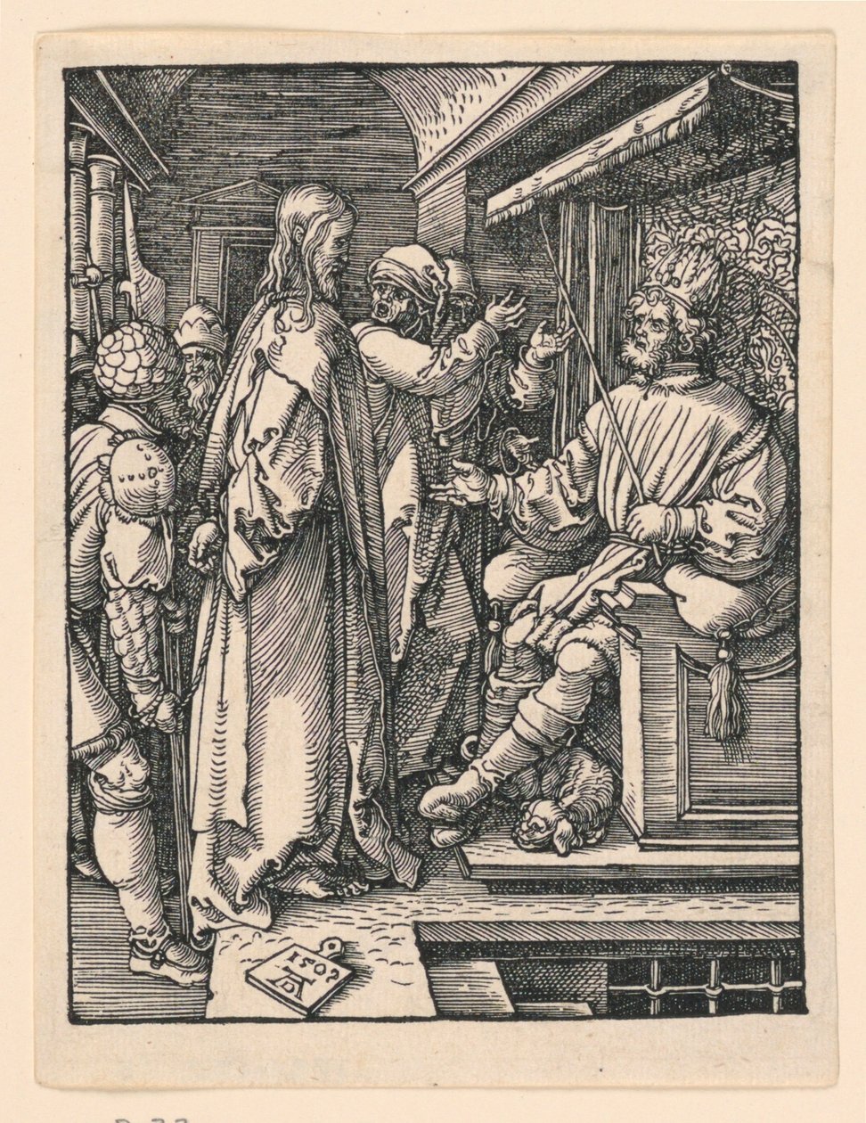 Kristus före Herodes, från The Little Passion Series av Albrecht Dürer