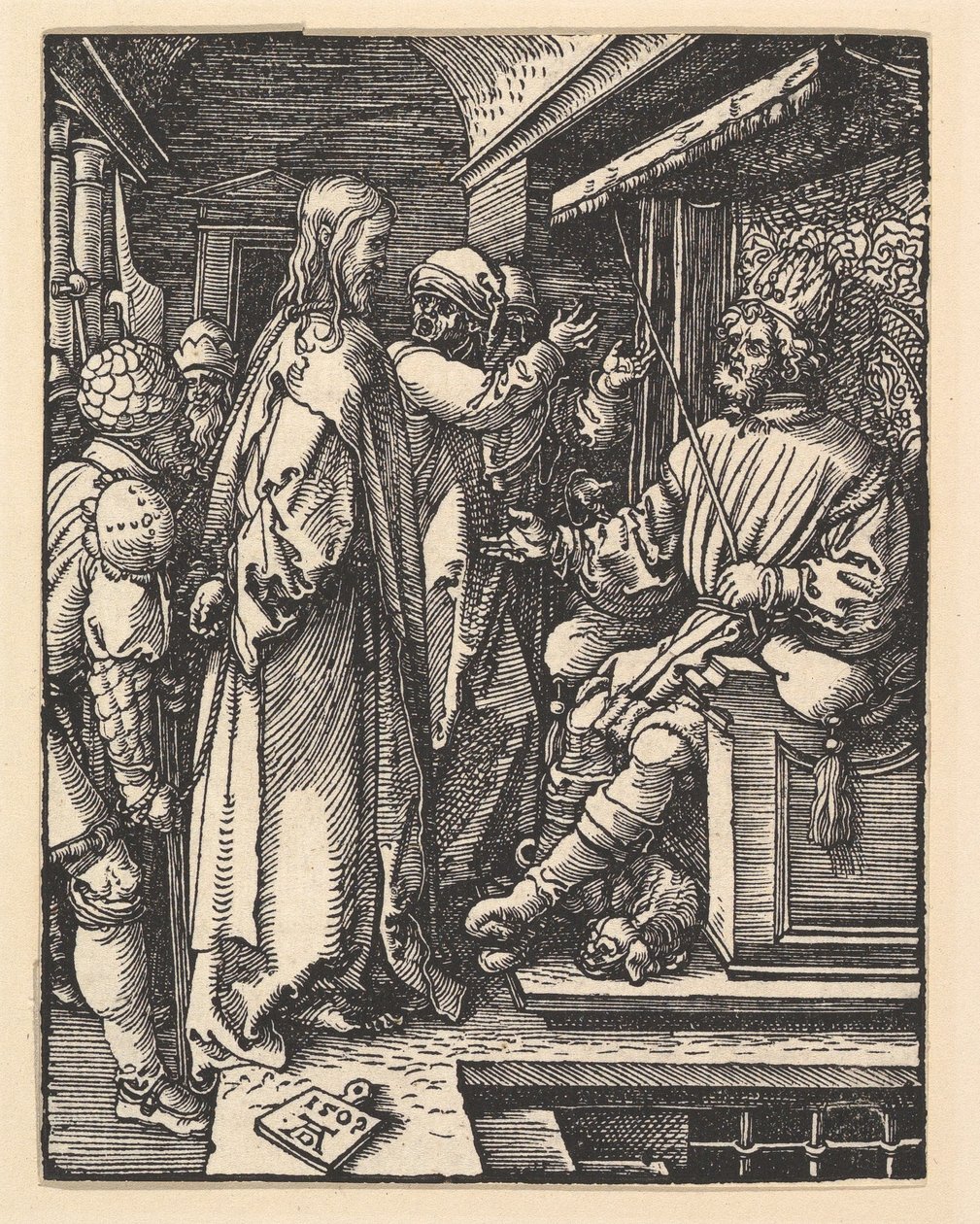 Kristus inför Herodes, ur ”Lilla passionen” av Albrecht Dürer