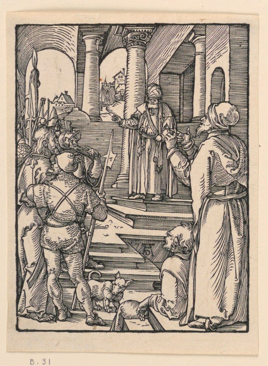 Kristus före Pilatus, från The Little Passion-serien av Albrecht Dürer