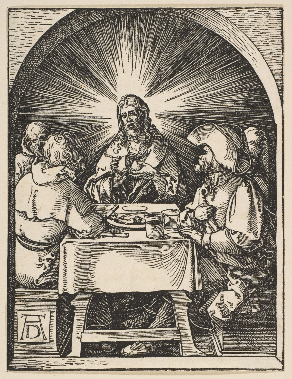 Kristus i Emmaus, ur "Den lilla passionen" av Albrecht Dürer