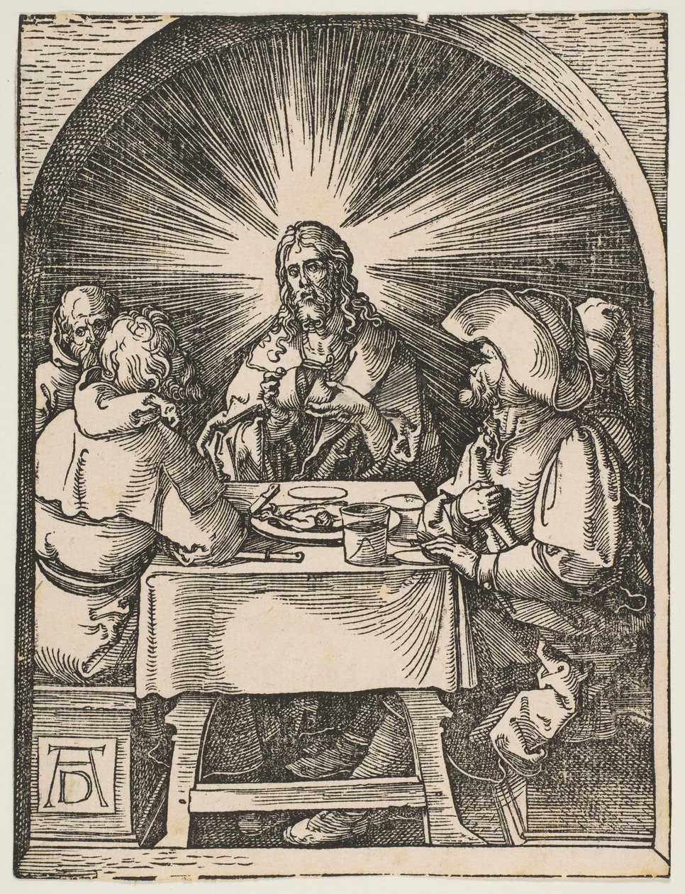 Kristus i Emmaus, från The Small Passion, ca. 1510. av Albrecht Dürer